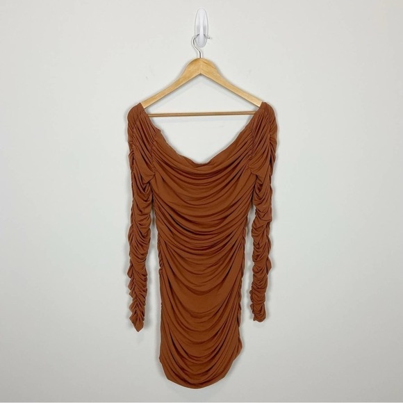 Michael Costello Ana Mini Dress in Terra Cotta Size L - Picture 7 of 13
